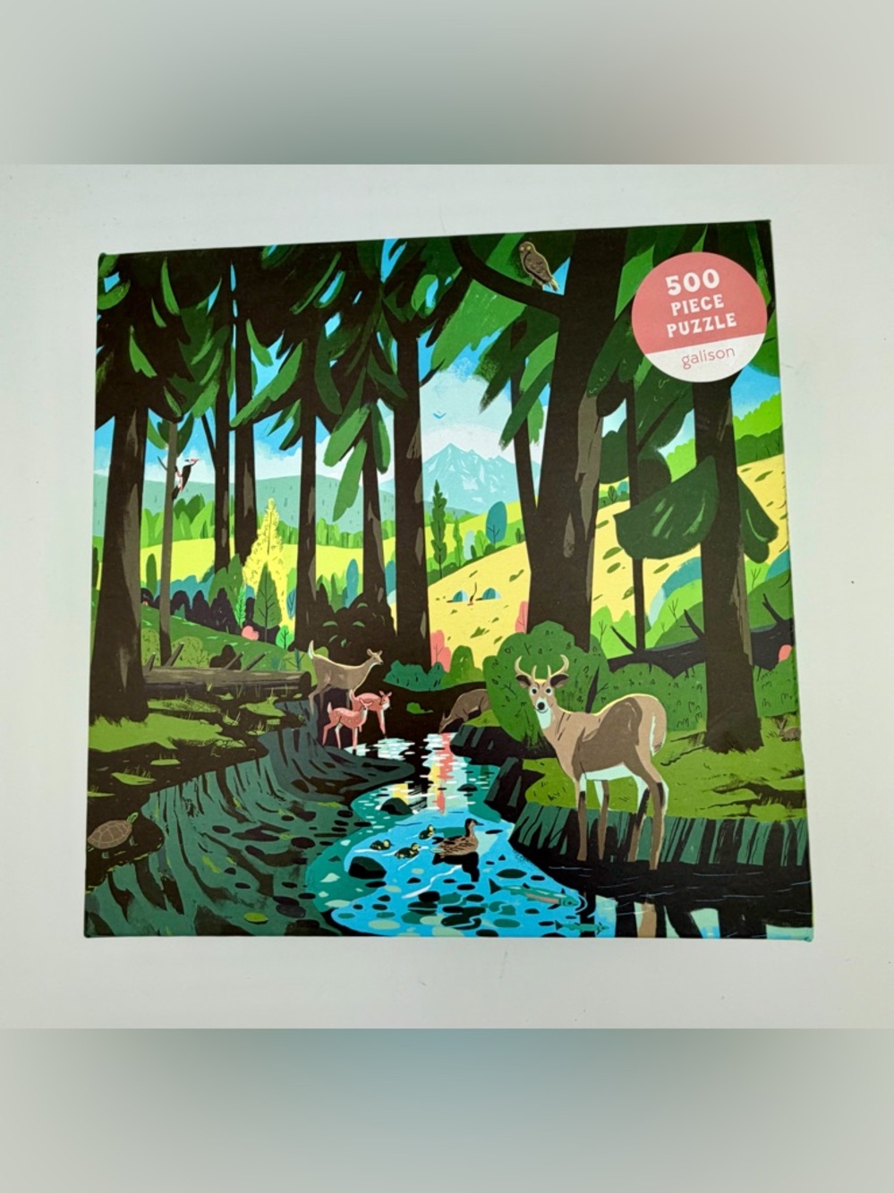 500-Piece Woodland Deer Puzzle - Bright Nature Illustration